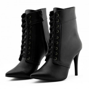 نیم بوت چرم زنانه پاشنه بلند