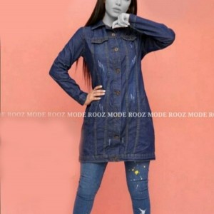 کت جین کاغدی جیب دار زنانه