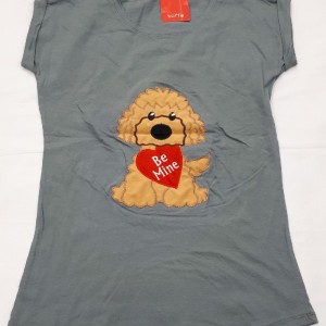 تیشرت نخ پنبه دخترانه زنانه طرح عروسکی