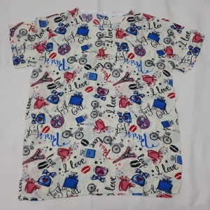 تیشرت نخ تایلندی زنانه طرح فانتزی