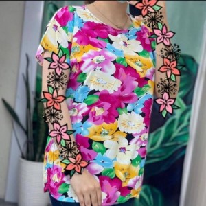 تیشرت زنانه دخترانه نخ تایلندی درجه یک طرح زیبای گل