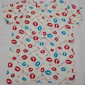 تیشرت دخترانه طرح لب نخ تایلندی