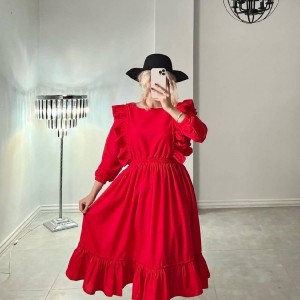 پیراهن مهمانی زنانه پوپلین ترمه مدل یلدایی