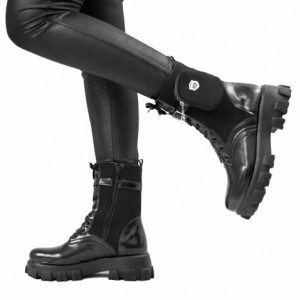 بوت چرم ورنی زنانه