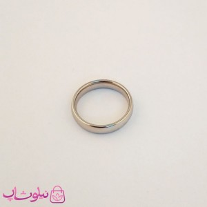 حلقه یا رینگ استیل ساده نقره ای کد 604