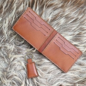 کیف پول مردانه و جا کلیدی ست،چرم طبیعی گاوی دستدوز