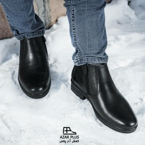 نیم بوت چرم اصل گاوی مردانه و پسرانه-123814