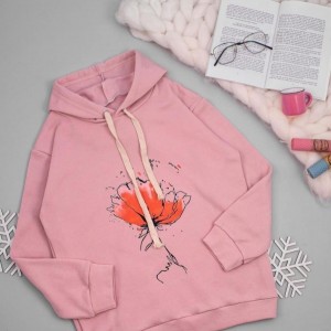 هودی دخترانه تک کالباسی گل