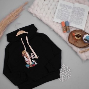 هودی تک دخترانه طرح دخترک