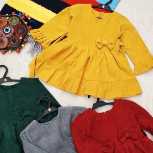 پیراهن مخمل کبریتی-123656