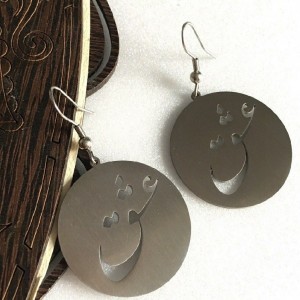 گوشواره استیل رنگ نقره ا