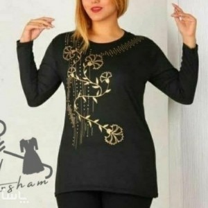 بلوز مشکی چاپ گل