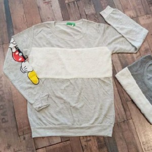 بلوز سینه پولیشی آستین چاپی