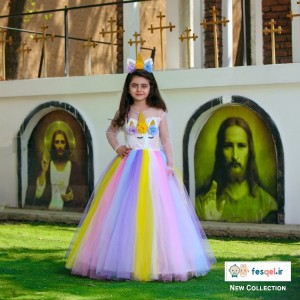 پیراهن پرنسسی رنگین کمان-81706