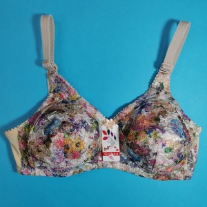 سوتین گلبو دانتل داخل تترون بدون فنر