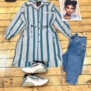 مانتو راه راه تابستانه-115293